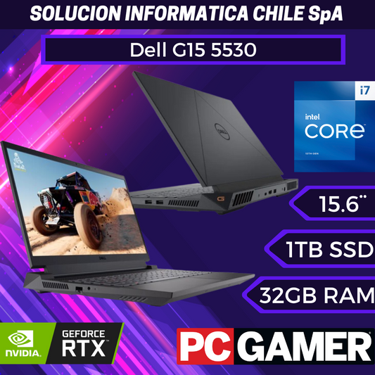 Notebook Gamer Dell G15 5530 de 15.6“ (i7-13650HX, RTX 4060, 32GB RAM, 512GB SSD, Win11)