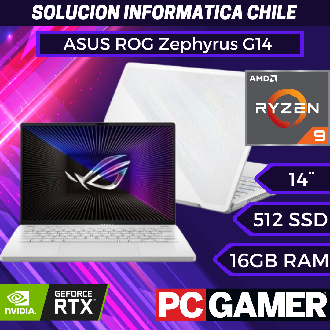 ASUS ROG Zephyrus G14 – 14″ 165Hz – Ryzen 9 7940HS – RTX 4060 – 16 GB DDR5 RAM – 512 GB PCIe SSD – Windows 11 Home – TECLADO USA