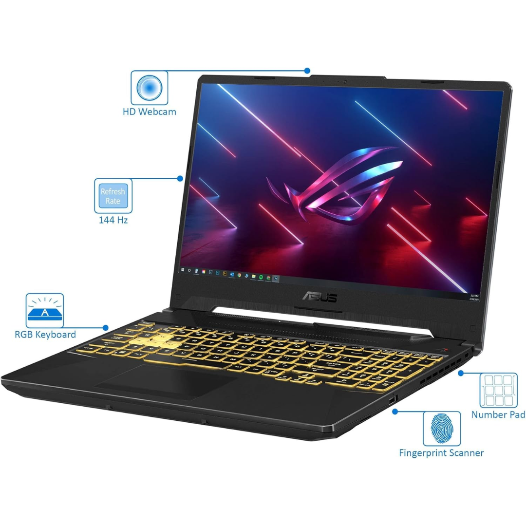 ASUS TUF F15 - Intel Core i5 de 10TH GEN, 8GB de RAM, SSD de 512 GB, pantalla FHD de 15,6" y 144 Hz