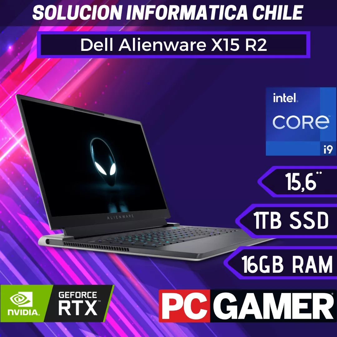 Notebook Dell Alienware X15 R2 GAMING / Intel Core i9 / 1TB SSD / 16GB Ram / NVIDIA® RTX 3080 / 15″ QHD