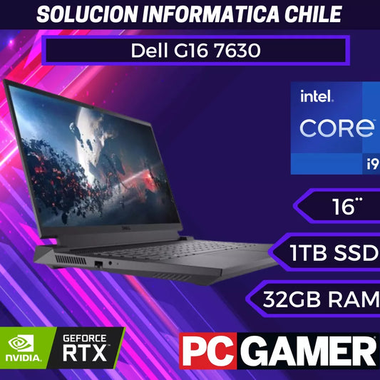 Dell Laptop para juegos G16 Serie G 7630, QHD+ 165Hz, 3ms, Intel Core i9-13900HX, 32GB DDR5 RAM, 1TB SSD, NVIDIA GeForce RTX 4070 8GB GDDR6, Windows 11 Home, servicio in situ - Sombra nocturna