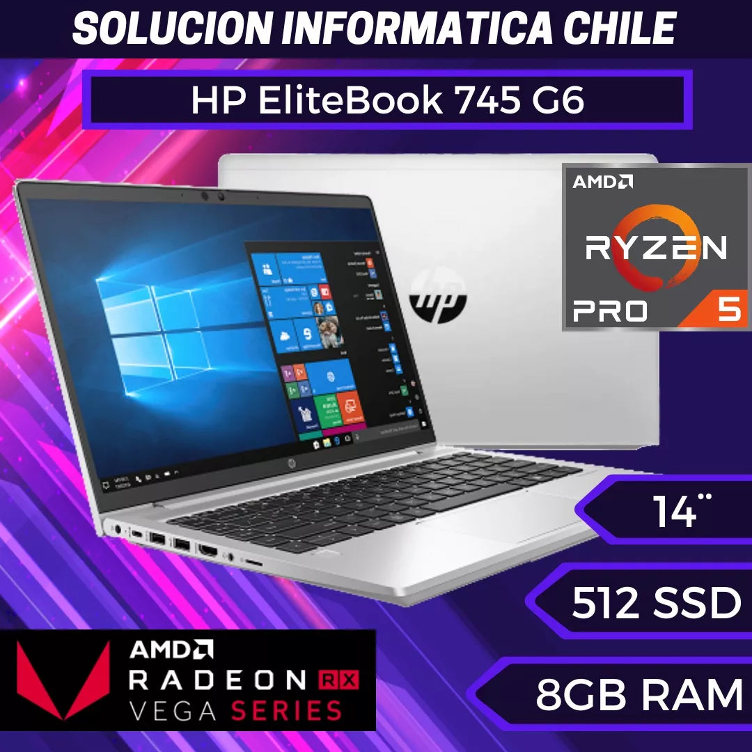 Hp Elitebook 745 G6 Ryzen 5 Pro 3500u RAM 8 Gb SSD 512 Gb