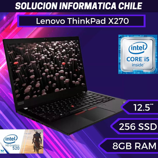 Lenovo Thinkpad X270 / I5-6300u Vpro / Ram 8 GB / 256 GB SSD / Tactil