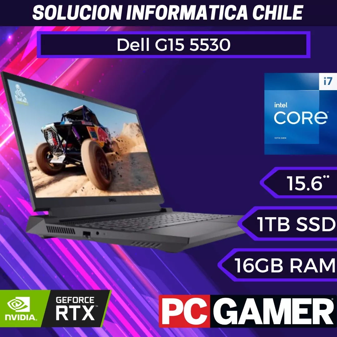 Notebook Gamer Dell G15 5530 de 15.6“ (i7-13650HX, RTX 4060, 16GB RAM DDR5 , 1TB SSD, Win11) Dark shadow gray