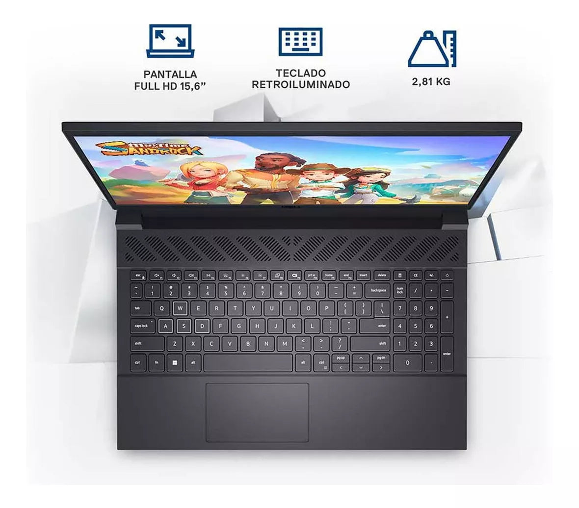 Dell Laptop para juegos G15 5535 - Pantalla FHD de 15.6 pulgadas (1920x1080) 165Hz 3ms, procesador AMD Ryzen 7-7840HS, 16 GB DDR5 RAM, 512 GB SSD, NVIDIA GeForce RTX 4060, Windows 11 Home, color gris