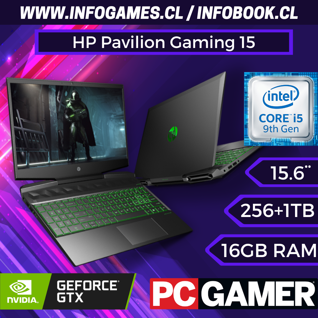 HP Pavilion Gaming 15-dk000la Intel Core i5-9300H Nvidia GeForce GTX 1050 16GB RAM 256GB SSD+1TB HDD