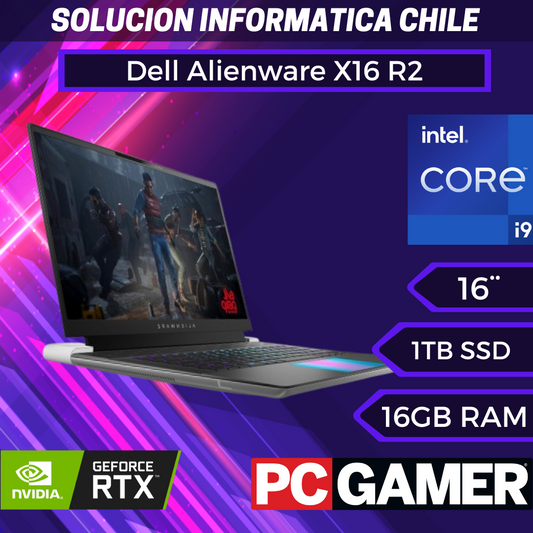 Alienware Laptop para juegos X16 R2 - Pantalla QHD+ 240Hz de 3ms de 16 pulgadas, Intel Core Ultra 9-185H, 16GB LPDDR5X RAM, 1TB SSD, NVIDIA GeForce RTX 4080 12GB GDDR6, Windows 11 Home