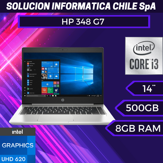 Hp 348 G7 i3-10110U 8Gb de RAM 500GB HDD W10 Home.