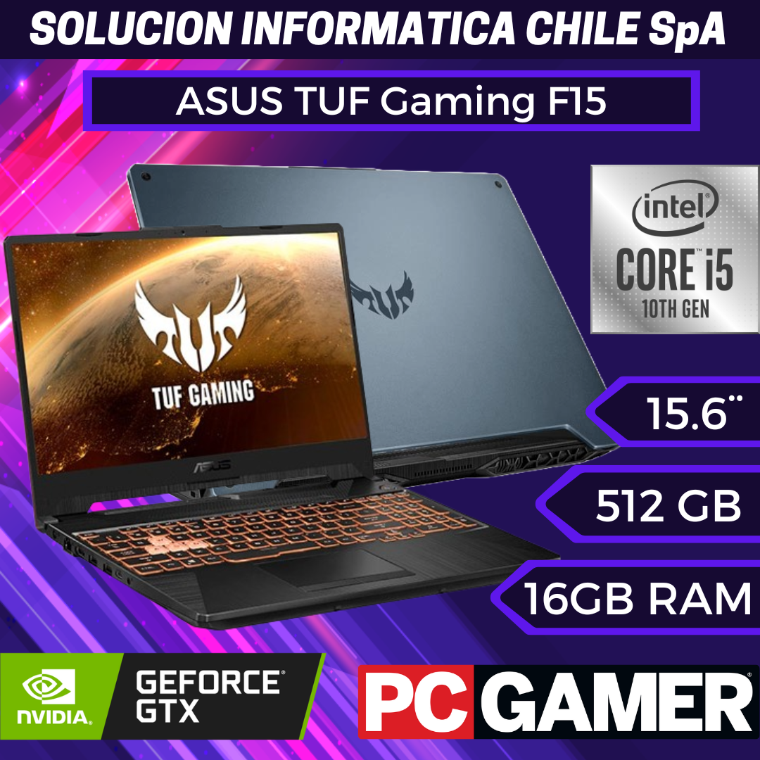 ASUS TUF F15 - Intel Core i5 de 10TH GEN, 8GB de RAM, SSD de 512 GB, pantalla FHD de 15,6" y 144 Hz