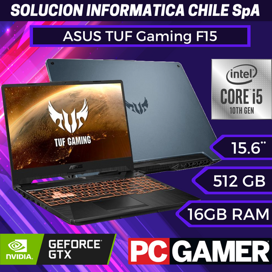 ASUS TUF F15 - Intel Core i5 de 10TH GEN, 16 GB de RAM, SSD de 512 GB, pantalla FHD de 15,6" y 144 Hz