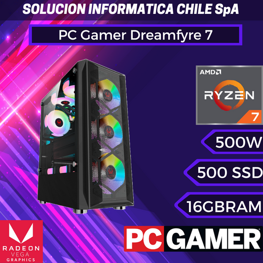 PC Gamer Dreamfyre 7: Ryzen 7 5700G, SSD M.2, RAM 16GB (3200MHz, D-Channel) – WiFi USB