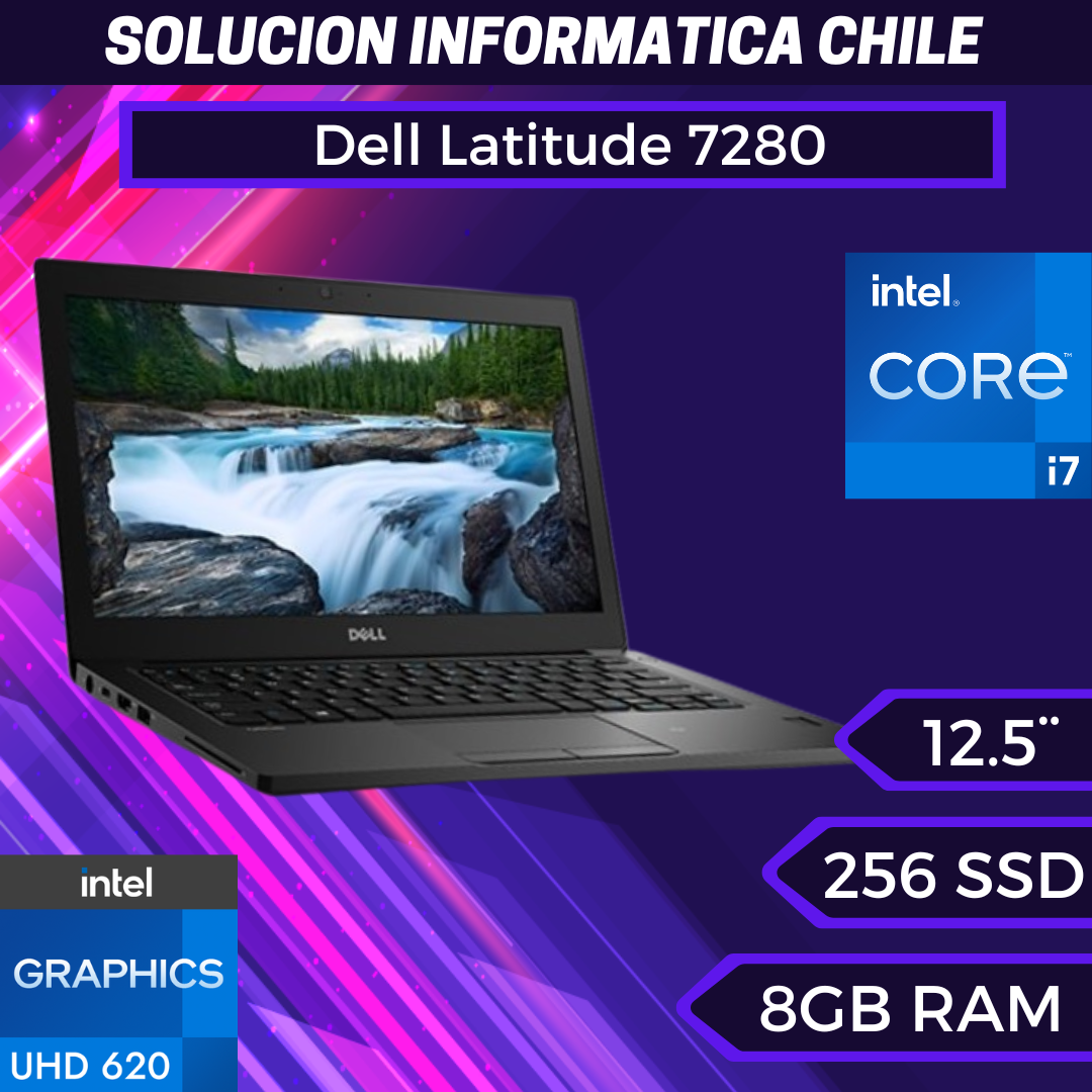 Ultrabook empresarial Dell Latitude E7280 (i7-7600u, 8GB DDR4, 256GB SSD, Pantalla 12,5 FHD, W10Pro)