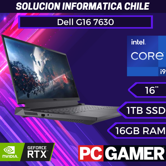 Dell Laptop para juegos G16 Serie G 7630, QHD+ 165Hz, 3ms, Intel Core i9-13900HX, 16GB DDR5 RAM, 1TB SSD, NVIDIA GeForce RTX 4070 8GB GDDR6, Windows 11 Home, servicio in situ - Sombra nocturna