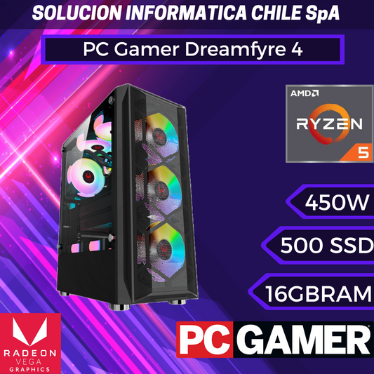 PC Gamer Dreamfyre 4: Ryzen 5 4600G, SSD M.2, RAM 16GB (3200MHz, D-Channel)