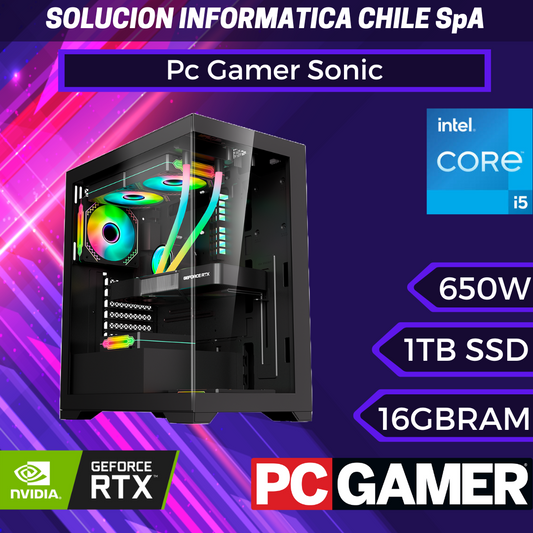 Pc Gamer Sonic Intel Core I5 12400f, 16gb, 1TB (NVMe, Gen3), RTX 4060 8GB