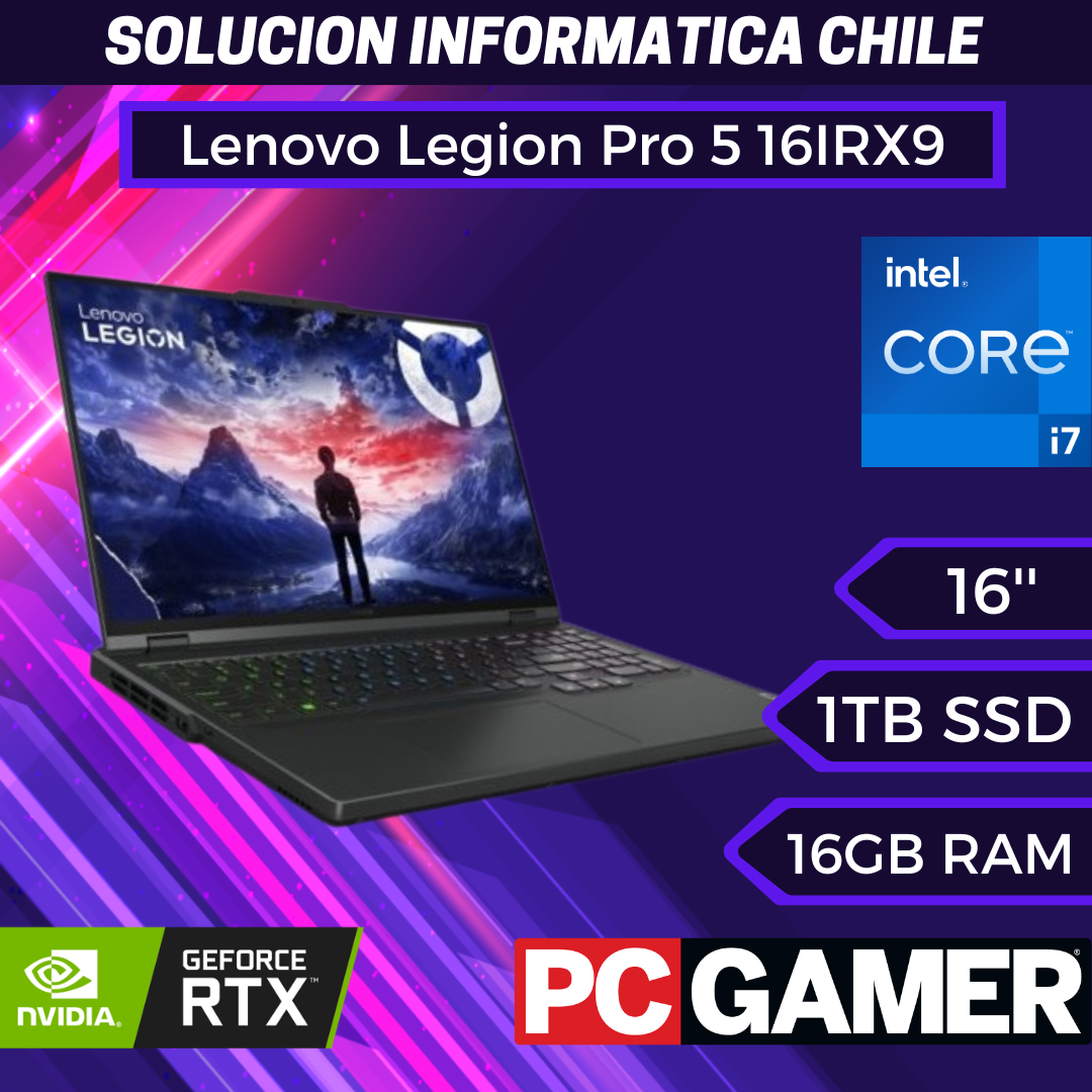 Portátil Lenovo Legion Pro 5 16IRX9 Intel Core i7-14700HX/16GB/1TB SSD/RTX 4060/16"