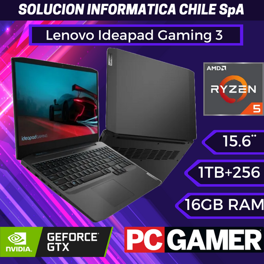 Lenovo IdeaPad Gaming 3 15ARH05 - AMD Ryzen 5, 8 GB de RAM, 1 TB de disco duro + 256 GB de SSD, 15,6"