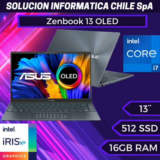 ASUS ZENBOOK UX325EA - Intel Core i7-1165G7, 16 GB de RAM, SSD de 512 GB, pantalla FHD de 13"