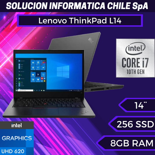 Lenovo ThinkPad L14 G1: Intel Core i7-10510U, 8 GB de RAM, SSD de 256 GB, 14"