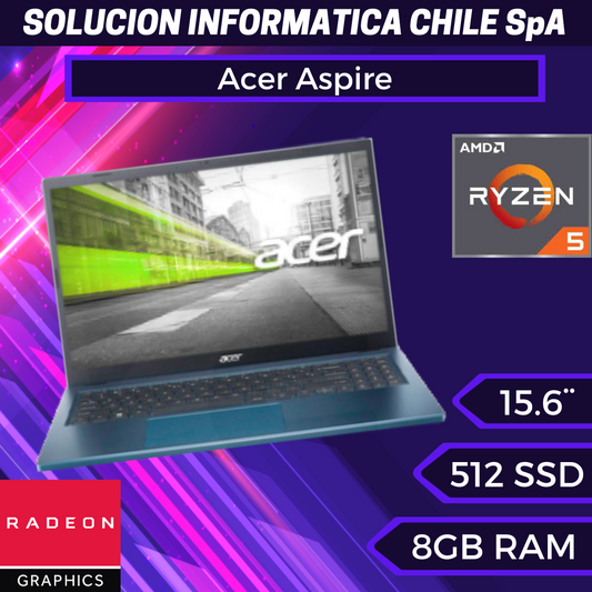 Acer Aspire 3 A315-24PT-R3P7: AMD Ryzen 5 7520U, 8 GB LPDDR5, SSD de 512 GB, pantalla FHD de 15,6"