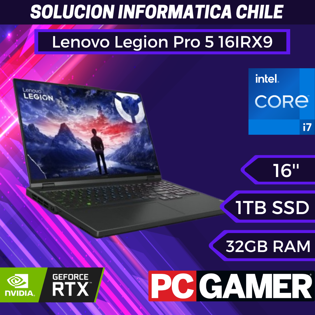 Portátil Lenovo Legion Pro 5 16IRX9 Intel Core i7-14700HX/32GB/1TB SSD/RTX 4060/16"