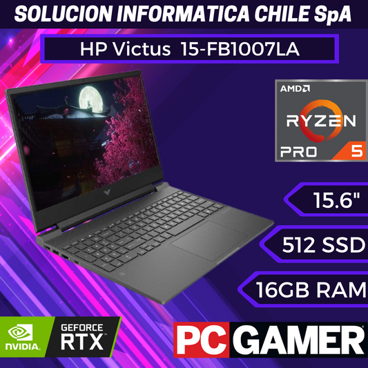 HP Victus 15-FB1007LA AMD Ryzen 5 7535HS 16GB RAM 512GB SSD RTX 2050 4GB 15,6" FHD 144Hz