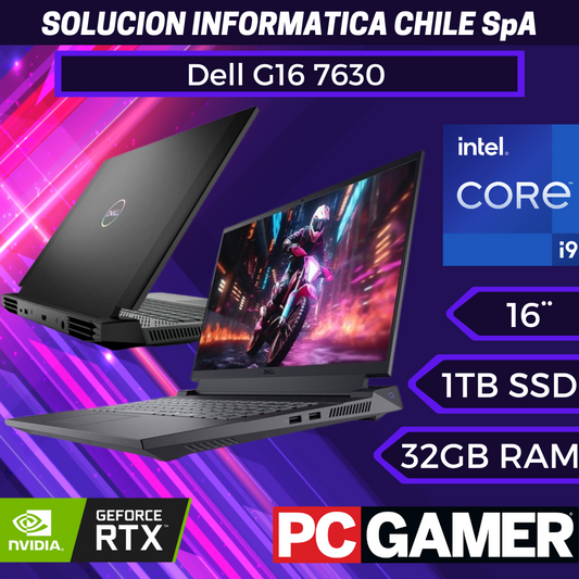 Dell Laptop para juegos G16 Serie G 7630, QHD+ 165Hz, 3ms, Intel Core i9-13900HX, 32GB DDR5 RAM, 1TB SSD, NVIDIA GeForce RTX 4070 8GB GDDR6, Windows 11 Home, servicio in situ - Sombra nocturna