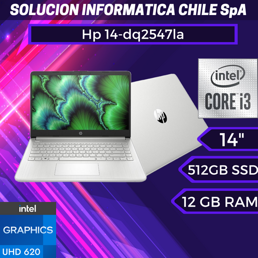 HP 14-dq2547la Intel Core i3 12GB RAM 512GB SSD