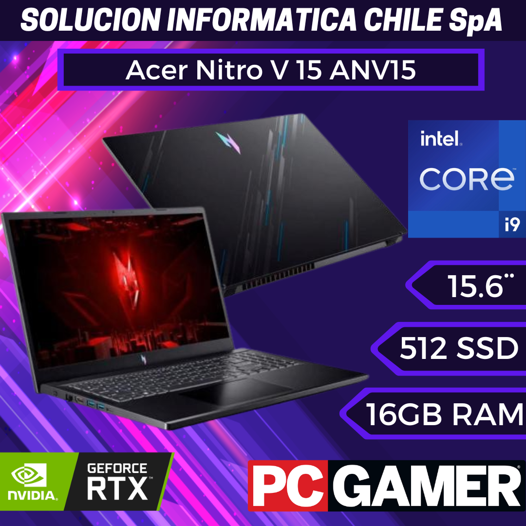 Acer Nitro Intel Core i9-13900H 32GB RAM 1TB  SSD NVIDIA GeForce RTX 4060 8GB 15.6" IPS, Full HD, 1920 x 1080, 144 Hz (copia)