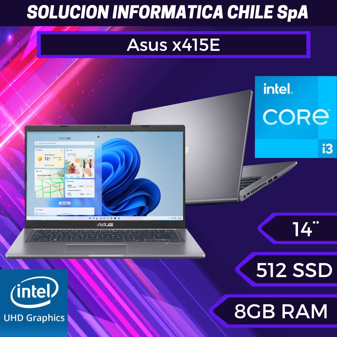 ASUS x415E core i3 11th ram 8gb ssd 512 gb full hd 14"