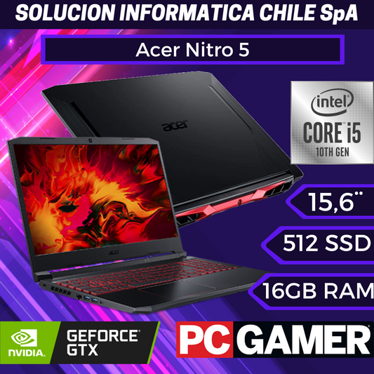 Acer Nitro 5 - Intel Core i5-9300H, 16 GB de RAM, disco duro de 1 TB + SSD de 128 GB, 15,6"