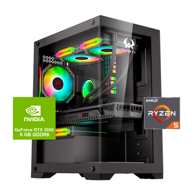 PC Gamer Warrior: Ryzen 5 5500, SSD M.2 de 1TB, RAM 16GB, RTX 3050 6GB