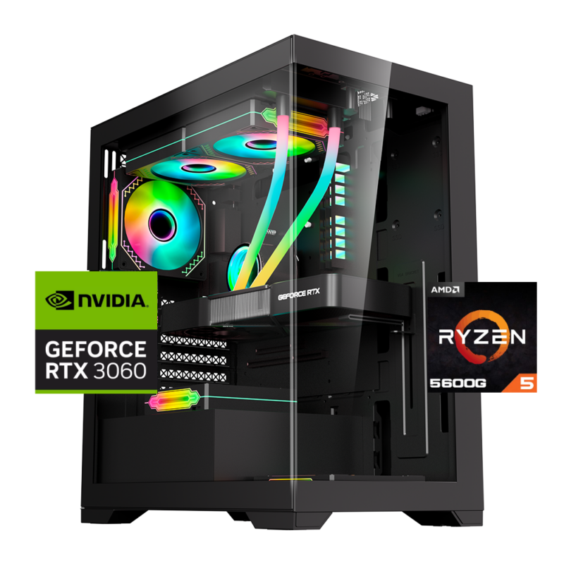 PC Gamer Sunfyre 5, AMD Ryzen 5 5600GT, SSD M.2 NVMe 500GB, RAM 32GB, RTX 3060 12G, Refrigeración 240