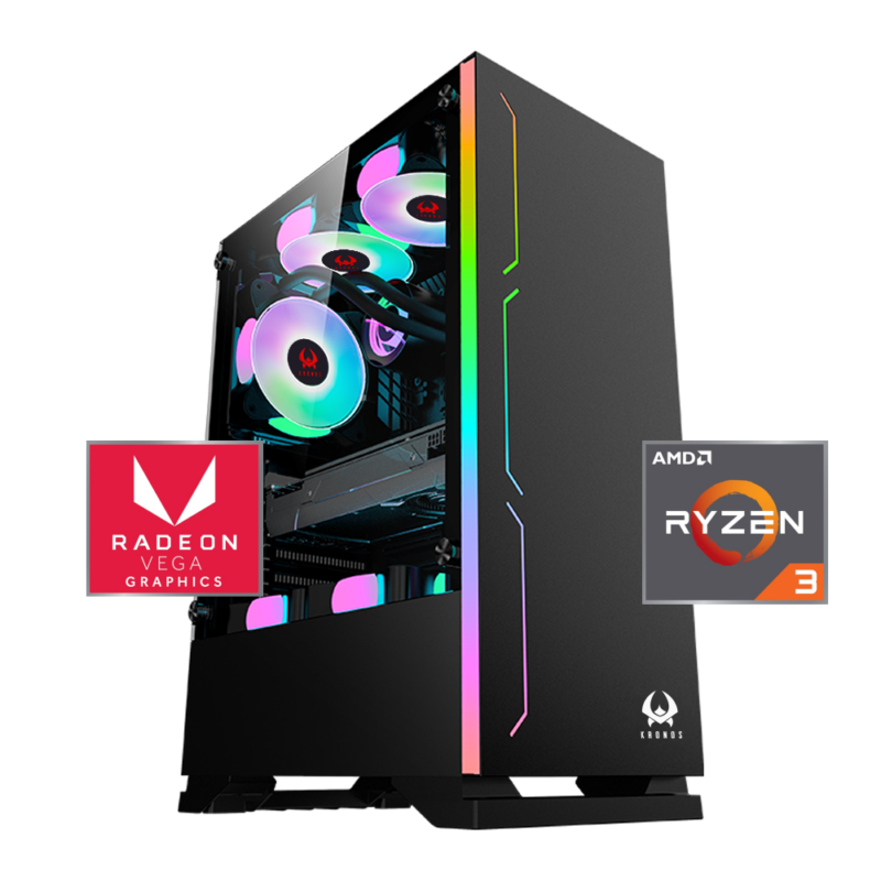 PC Gamer Spartan Pro: Ryzen 3 3200G Vega 8, SSD Sata, RAM 16GB, WiFi