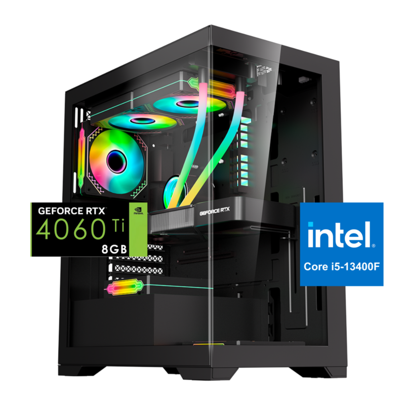 Pc Gamer Draco: Intel Core i5-13400F, SSD M.2 1TB, RAM 16GB, RTX 4060 ti, Wifi