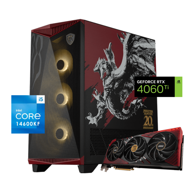 Pc Gamer Monster Hunter I5: Intel Core I5 14600KF, 32GB DDR5, SSD 2TB M.2 NVMe PCIe 4.0, RTX 4060 Ti