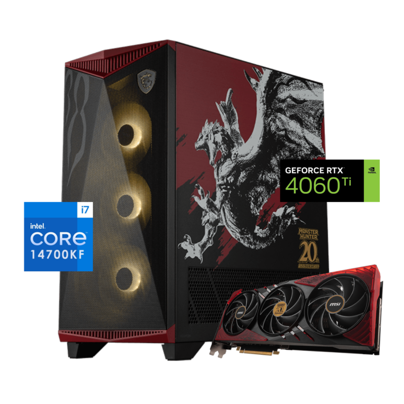 Pc Gamer Monster Hunter I7: Intel Core I7 14700KF, 32GB DDR5, SSD 2TB M.2 NVMe PCIe 4.0, RTX 4060 Ti