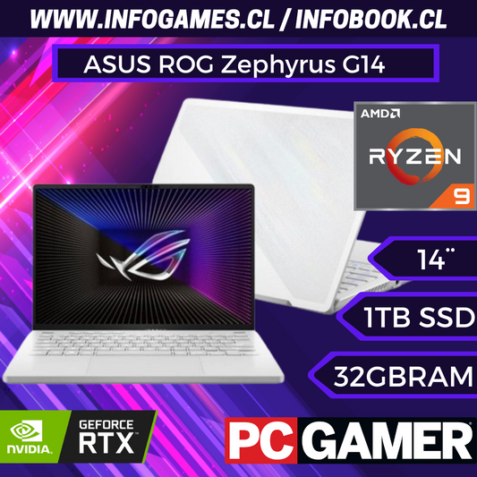 ASUS ROG Zephyrus G14 Ryzen 9 8945HS de 8 núcleos, 32 GB LPDDR5X 6400 MHz RAM, 1 TB PCIe SSD, GeForce RTX 4070, 14.0 pulgadas, 120 Hz, 2.8K (2880 x 1800)